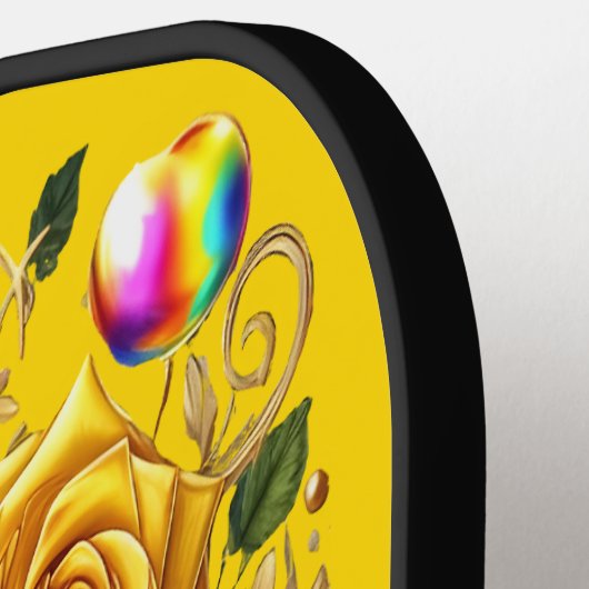 Bezauberndes Bouquet mit goldenen Rose und Herz Pickleball Schläger (Linke Seite)