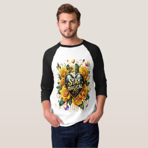 Bezauberndes Bouquet mit goldenen Rose und Herz T-Shirt
