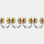 Bezauberndes Bouquet mit goldenen Rose und Herz Weinglas Ohne Stiel (Links)