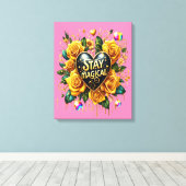 Bezauberndes Bouquet mit goldenen Rose und Hörnche Leinwanddruck (Insitu (Holzboden))