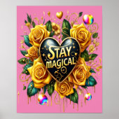 Bezauberndes Bouquet mit goldenen Rose und Hörnche Poster (Vorne)