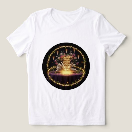 Bezauberndes Buch & Rose T-Shirt 🌹 📖 Tri-Blend Shirt (Design Vorderseite)