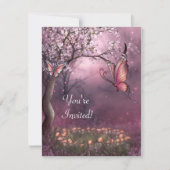 Bezauberndes Cherry Blossom Garden Butterfly Event Einladung (Vorderseite)
