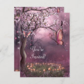 Bezauberndes Cherry Blossom Garden Butterfly Event Einladung (Vorne/Hinten)