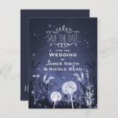 Bezauberndes Datum der doppelten Sky Stars & Folia Ankündigungspostkarte (Vorne/Hinten)