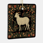 Bezauberndes Design von Ziegen und Blumen Keramikornament (Rechts)