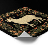 Bezauberndes Design von Ziegen und Blumen Poster (Ecke)