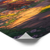 Bezauberndes Dorf, ein verstecktes Gedicht im Wald Poster (Ecke)