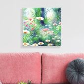 Bezauberndes Dreamy Wildblume Garden Leinwanddruck (Insitu (Wohnzimmer))