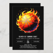 Bezauberndes druckbares Basketball zum Geburtstag Einladung (Vorne/Hinten)