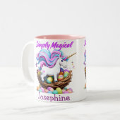 Bezauberndes, einfach magisches Einhorn Personalis Zweifarbige Tasse (Vorderseite Links)