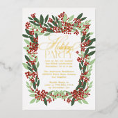 Bezauberndes Elegance Botanisches Weihnachtsfest P Folieneinladung (Vorderseite)