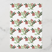 Bezauberndes Elegance Botanisches Weihnachtsfest P Folieneinladung (Rückseite)