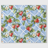Bezauberndes Erdbeermuster & Leaf Muster - Vintag Geschenkpapier (Flach)
