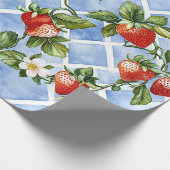 Bezauberndes Erdbeermuster & Leaf Muster - Vintag Geschenkpapier (Ecke)