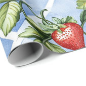 Bezauberndes Erdbeermuster & Leaf Muster - Vintag Geschenkpapier (Rolleneckpunkt)