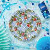 Bezauberndes Erdbeermuster & Leaf Muster - Vintag Pappteller (Party)