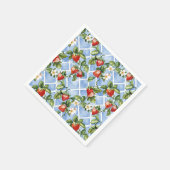 Bezauberndes Erdbeermuster & Leaf Muster - Vintag Serviette (Ecke)