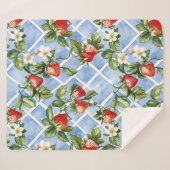 Bezauberndes Erdbeermuster & Leaf Muster - Vintag Sherpadecke (Vorderseite (Horizontal))