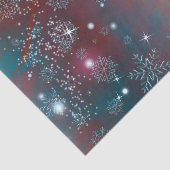 Bezauberndes festliches Rot- und Blauer Winter Wun Seidenpapier (Ausschnitt)