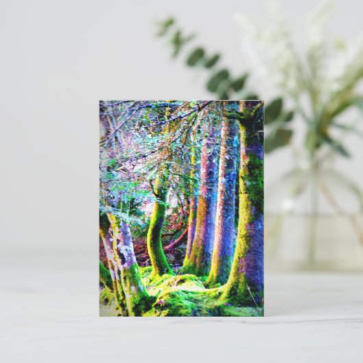 Bezauberndes Forest Abstrakt Art Postkarte (Stehend Vorderseite)