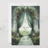 Bezauberndes Forest Dreamy Fairy Tale Foto Hochzei Save The Date (Vorderseite)