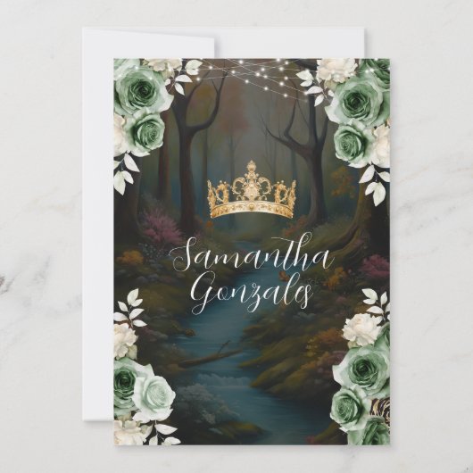 Bezauberndes Forest Emerald Green Dress 16 . Gebur Einladung (Rückseite)