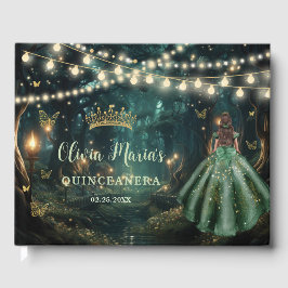 Bezauberndes Forest Emerald Green Dress Quinceaner Gästebuch