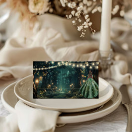 Bezauberndes Forest Emerald Green Dress Quinceañer Platzkarte