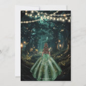 Bezauberndes Forest Emerald Green Dress Quinceañer Save The Date (Rückseite)