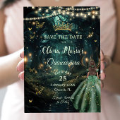 Bezauberndes Forest Emerald Green Dress Quinceañer Save The Date