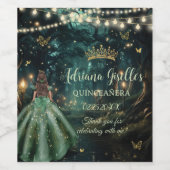 Bezauberndes Forest Emerald Green Dress Quinceañer Weinetikett (Einzelnes Label)