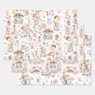 Bezauberndes Forest Fairies Birthday Garden Tea Pa Geschenkpapier Set