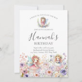 Bezauberndes Forest Fairy Blumengarten Girl Birthd Einladung (Vorderseite)