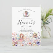 Bezauberndes Forest Fairy Blumengarten Girl Birthd Einladung (Stehend Vorderseite)