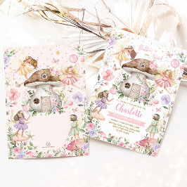 Bezauberndes Forest Fairy Blumengarten Girl Birthd Einladung