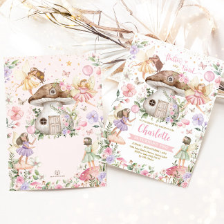 Bezauberndes Forest Fairy Blumengarten Girl Birthd Einladung