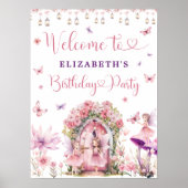 Bezauberndes Forest Fairy Floral Girl Willkommen Poster (Vorne)