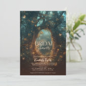 Bezauberndes Forest Fairy Lights Brautparty Einladung (Stehend Vorderseite)