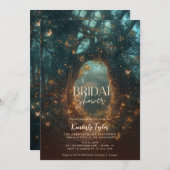 Bezauberndes Forest Fairy Lights Brautparty Einladung (Vorne/Hinten)
