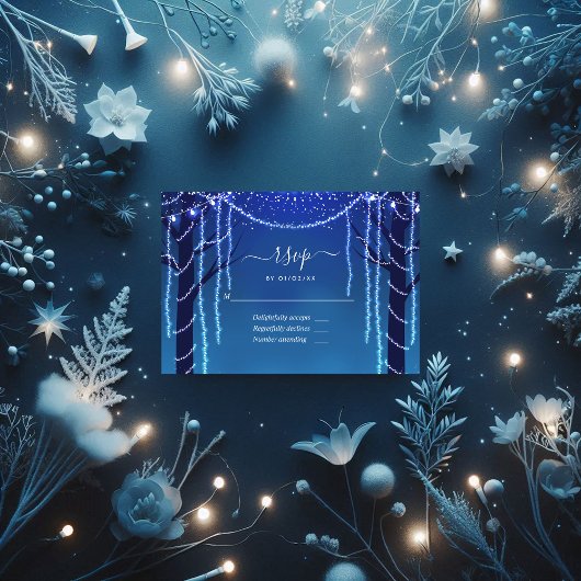 Bezauberndes Forest Fairy Lights Hochzeitssemble F RSVP Karte