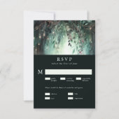 Bezauberndes Forest Gold Vine Meal Wedding RSVP Karte (Vorderseite)