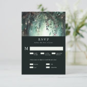 Bezauberndes Forest Gold Vine Meal Wedding RSVP Karte (Stehend Vorderseite)