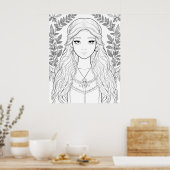 Bezauberndes Forest-Maiden-Portrait Poster (Küche)