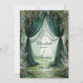 Bezauberndes Forest Moody Calligrafy Foto Hochzeit Save The Date (Vorderseite)