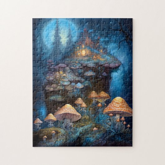 Bezauberndes Forest Mushrooms Burg Fantastische Ku Puzzle (Vertikal)