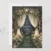 Bezauberndes Forest Romantic Canopy Foto Hochzeit Save The Date (Vorderseite)