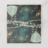 Bezauberndes Forest Sage Green Dress Quinceañera Platzkarte (Außenseite Aufgefaltet)