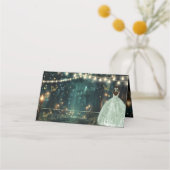 Bezauberndes Forest Sage Green Dress Quinceañera Platzkarte (Rückseite)