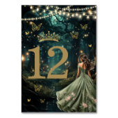 Bezauberndes Forest Sage Green Dress Quinceañera Tischnummer (Vorderseite)